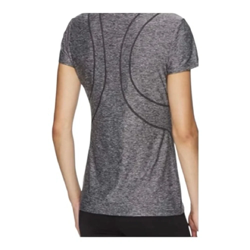 Reebok Women's Heathered Gray Short Sleeve Tee (Slim) - Picture 2 of 5